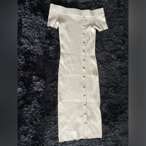 Off Shoulder Pullover Midi Dress